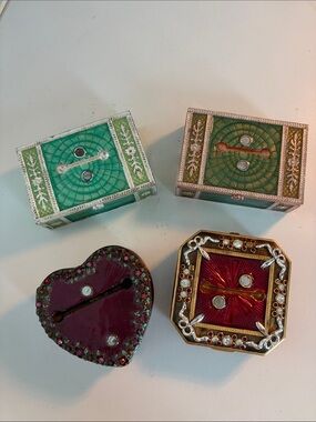 Lot of Joan Rivers Enamel Trinket Boxes with missing brooches, add your own!